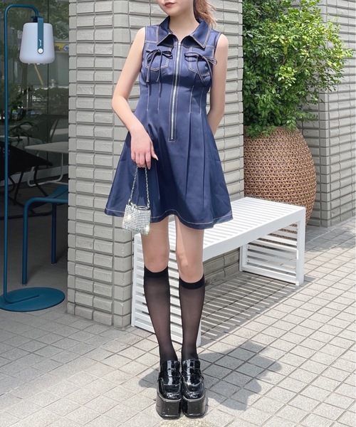 A*a様 Vinフロントジップ ワンピース 92908391b_8_d_0bca03c0-c405-