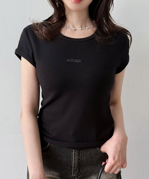 VEILA(ヴェイラ)の「クルーネックショート丈カットソーTシャツ(Tシャツ/カットソー・レディース・ベージュ/ホワイト/ブラック・フリー)」の15枚目の写真