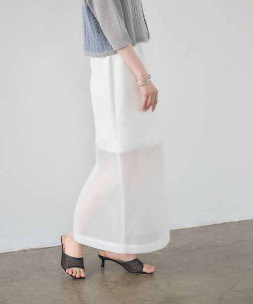 kivi（キヴィ）の「sheer combi sk（スカート・レディース・オフホワイト/ブラック/ベージュ・FREE）」の2枚目の写真