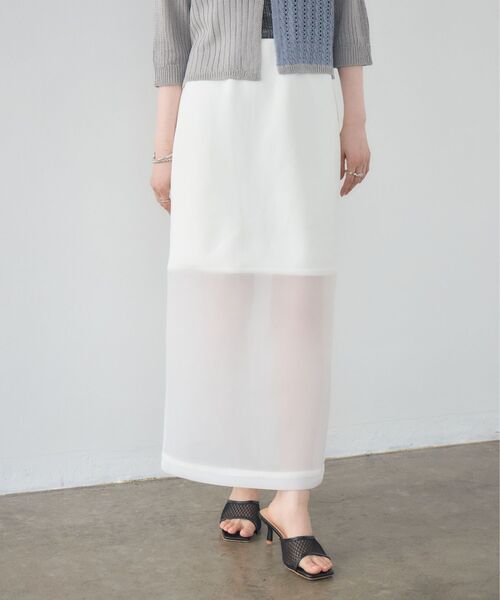 kivi（キヴィ）の「sheer combi sk（スカート・レディース・オフホワイト/ブラック/ベージュ・FREE）」の21枚目の写真