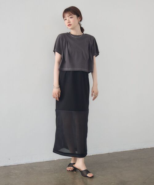 kivi(キヴィ)の「sheer combi sk(スカート・レディース・オフホワイト/ブラック/ベージュ・FREE)」の11枚目の写真