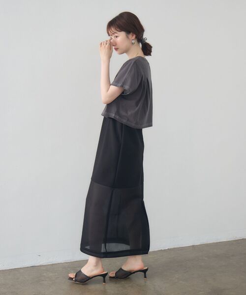 kivi(キヴィ)の「sheer combi sk(スカート・レディース・オフホワイト/ブラック/ベージュ・FREE)」の12枚目の写真