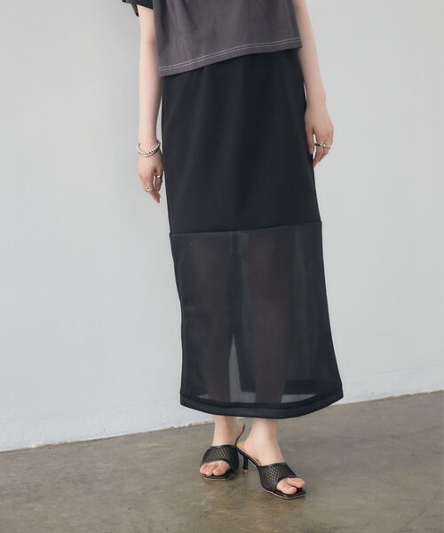 kivi(キヴィ)の「sheer combi sk(スカート・レディース・オフホワイト/ブラック/ベージュ・FREE)」の15枚目の写真