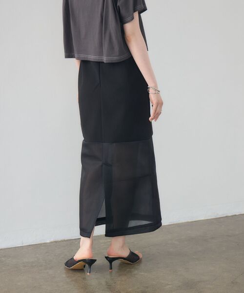 kivi（キヴィ）の「sheer combi sk（スカート・レディース・オフホワイト/ブラック/ベージュ・FREE）」の4枚目の写真