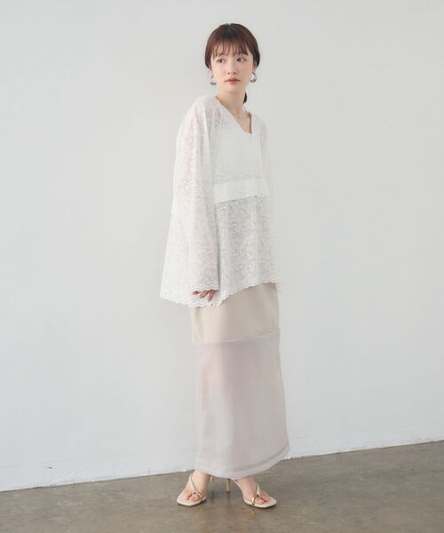 kivi（キヴィ）の「sheer combi sk（スカート・レディース・オフホワイト/ブラック/ベージュ・FREE）」の6枚目の写真