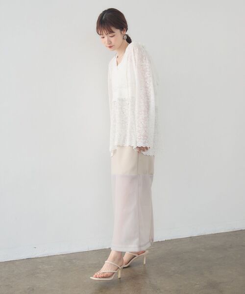 kivi（キヴィ）の「sheer combi sk（スカート・レディース・オフホワイト/ブラック/ベージュ・FREE）」の7枚目の写真