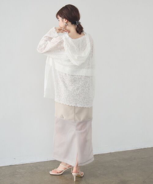 kivi（キヴィ）の「sheer combi sk（スカート・レディース・オフホワイト/ブラック/ベージュ・FREE）」の8枚目の写真