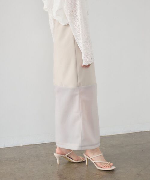 kivi（キヴィ）の「sheer combi sk（スカート・レディース・オフホワイト/ブラック/ベージュ・FREE）」の10枚目の写真