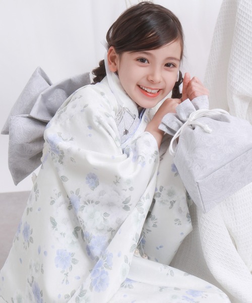 七五三 着物 四つ身 7歳 女の子 15点セット くすみ（着物