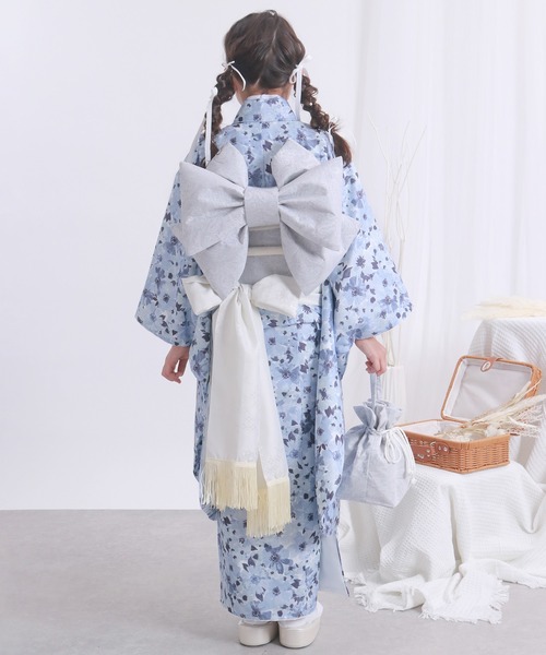 七五三 着物 四つ身 7歳 女の子 15点セット くすみ（着物）｜KYOETSU