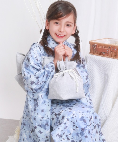 七五三 着物 四つ身 7歳 女の子 15点セット くすみ（着物）｜KYOETSU