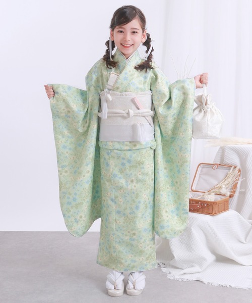 【15点セット】七五三 着物 7歳 女の子 四つ身 くすみ 七五三 着物 四つ身 7歳 女の子 15点セット くすみ（着物