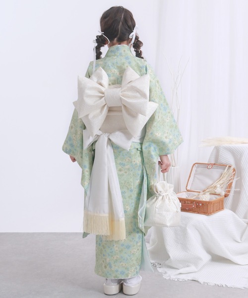 七五三 着物 四つ身 7歳 女の子 15点セット くすみ（着物）｜KYOETSU