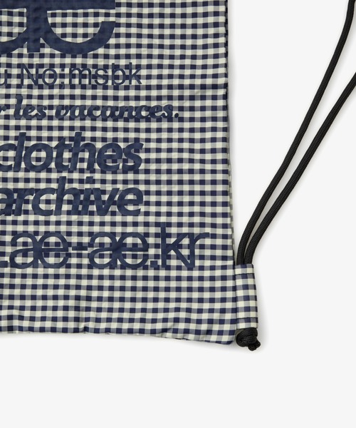 WEB LOGO CHECK GYM SACK（バックパック/リュック）｜aeae