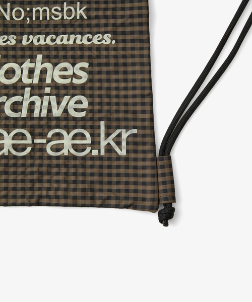 WEB LOGO CHECK GYM SACK（バックパック/リュック）｜aeae
