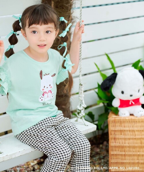 ANY(エニィ)の「【any FAM ×サンリオキャラクターズ】ミラクルスパンコール Tシャツ(Tシャツ/カットソー・キッズ・ライラック系/ホワイト系/ライトグリーン系/ライトイエロー系・120/110/100/130)」の8枚目の写真