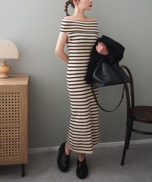 LAULEN（ローレン）の「offshoulder tight long dress  オフショルダー半袖タイトロングワンピース（ワンピース）」