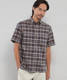MACKINTOSH LONDON＊マッキントッシュ　チェック半袖シャツ　L ダブルガーゼチェックオープンカラーシャツ(508351875