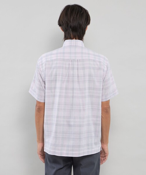 MACKINTOSH LONDON（マッキントッシュ ロンドン）の「パナマチェック半袖ボタンダウンシャツ（シャツ/ブラウス・メンズ・パープル系その他7/ブラウン系その他4・M/L/XL）」の10枚目の写真