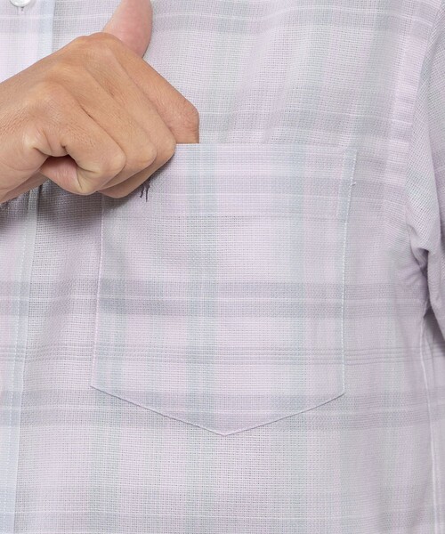 MACKINTOSH LONDON（マッキントッシュ ロンドン）の「パナマチェック半袖ボタンダウンシャツ（シャツ/ブラウス・メンズ・パープル系その他7/ブラウン系その他4・M/L/XL）」の11枚目の写真