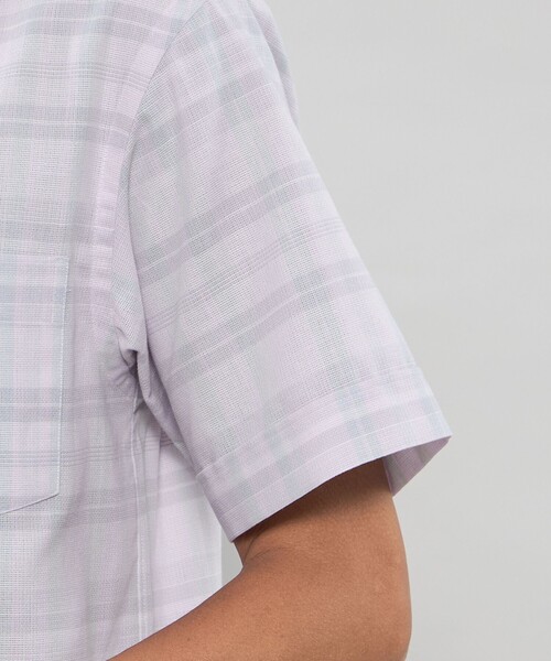 MACKINTOSH LONDON（マッキントッシュ ロンドン）の「パナマチェック半袖ボタンダウンシャツ（シャツ/ブラウス・メンズ・パープル系その他7/ブラウン系その他4・M/L/XL）」の12枚目の写真