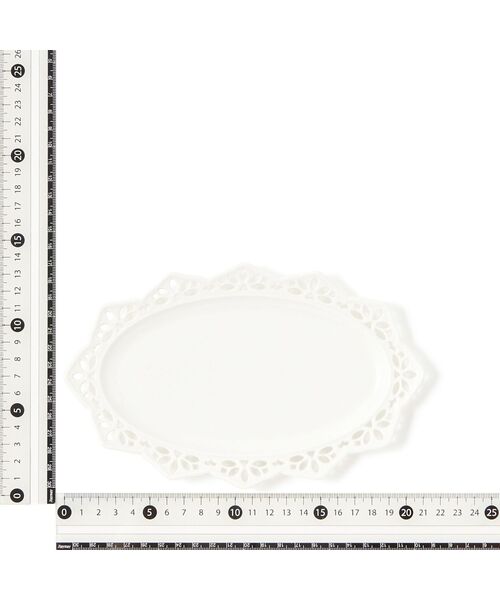 セール】パニエ オーバルプレート エッジレース ホワイト（食器