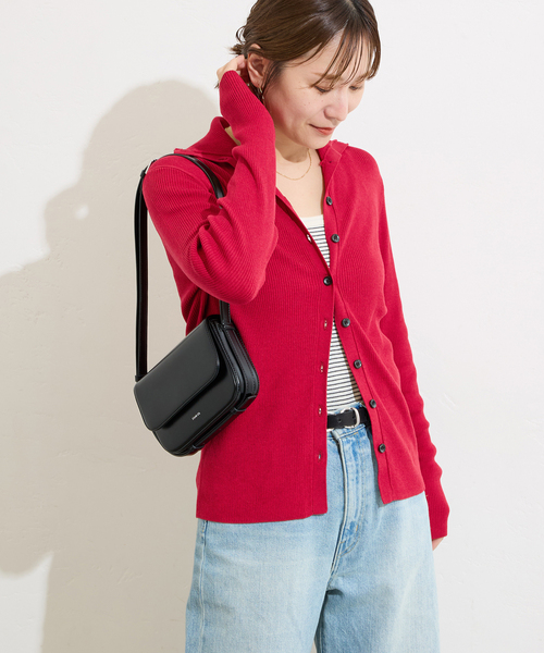 JOURNAL STANDARD(ジャーナルスタンダード)の「ウォッシャブルVOCEリブカーディガン(カーディガン/ボレロ・レディース・レッド/ブラック/チャコールグレー・FREE)」の15枚目の写真