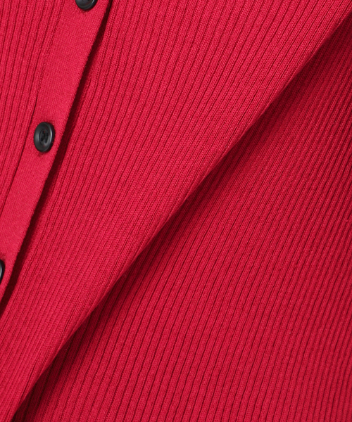 JOURNAL STANDARD(ジャーナルスタンダード)の「ウォッシャブルVOCEリブカーディガン(カーディガン/ボレロ・レディース・レッド/ブラック/チャコールグレー・FREE)」の10枚目の写真