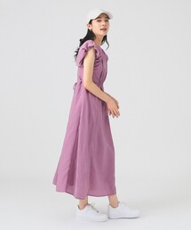 レインボー ワンピース ストライプ パフスリーブ レディース 花柄ワンピ タイトワンピ パフスリーブ[品番：JSFW0010479]｜JS