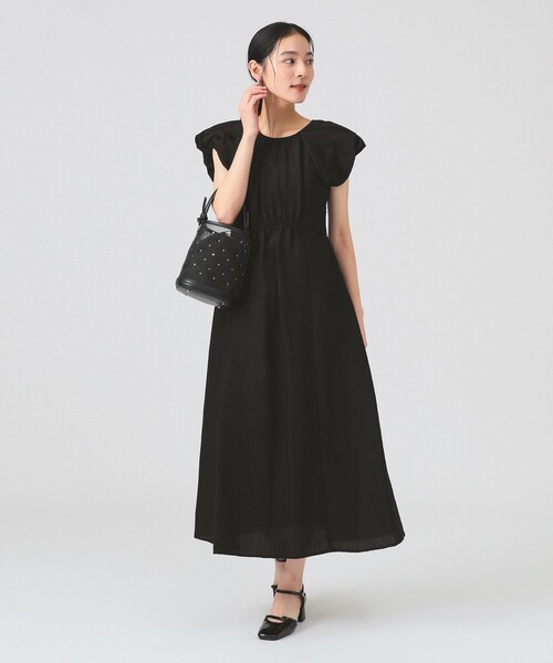 Ray BEAMS(レイビームス)の「ストライプ フレンチパフ スリーブ ワンピース(ワンピース・レディース・バイオレット/ブラック・0/1)」の19枚目の写真