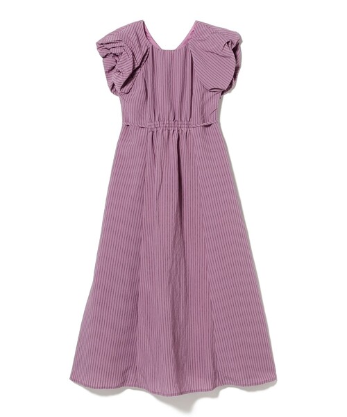 Ray BEAMS(レイビームス)の「ストライプ フレンチパフ スリーブ ワンピース(ワンピース・レディース・バイオレット/ブラック・0/1)」の10枚目の写真