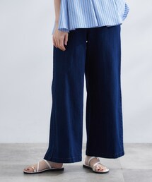 ◆【きれい見え】ストレッチデニムワイドパンツ