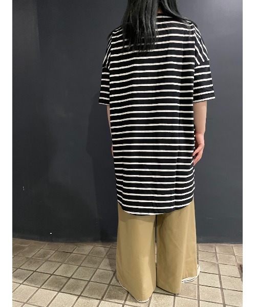 Rydia(リディア)の「ボーダーチュニック(ワンピース・レディース・オフホワイト/ブラック/ベージュ・M)」の14枚目の写真