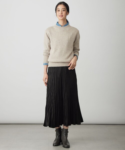 J.PRESS Ladies（J.プレス レディス）の「ライトマイクロスエード プリーツ スカート（スカート・レディース・ブラウン系/ベージュ系/ブラック系・XS/XXS/S）」の7枚目の写真