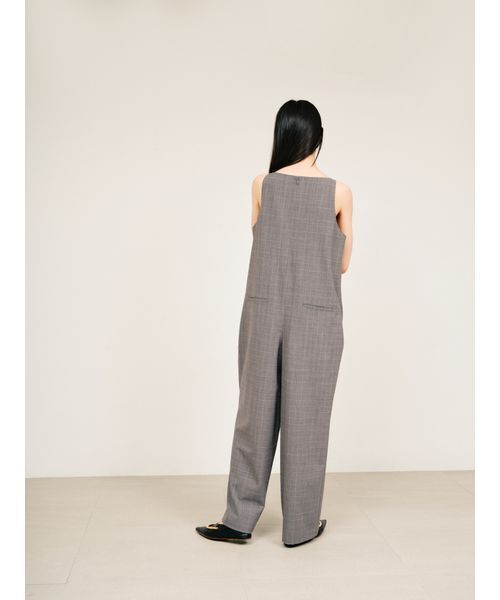 null.(ヌル)の「チェックパターンオールインワン(つなぎ/オールインワン・レディース・ネイビー/グレー・F)」の5枚目の写真