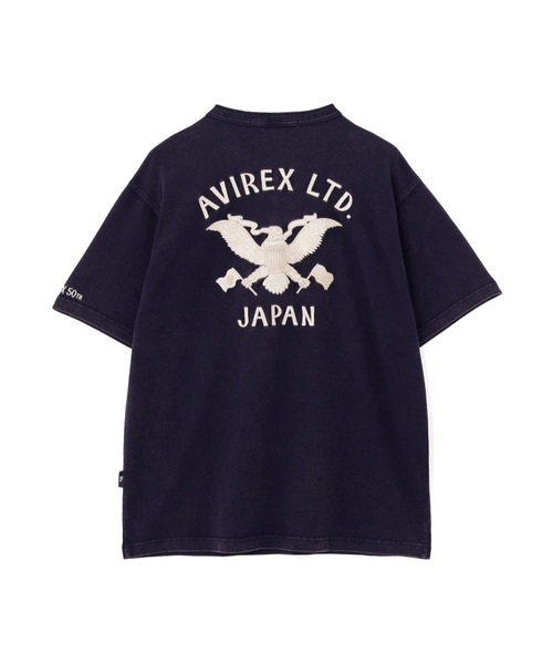 AVIREX（アヴィレックス）の「《SOUVENIR COLLECTION》SUKA HENRYNECK T-SHIRT "EAGLE" / スカ ヘンリーネック 半袖Tシャツ "イーグル" / AVIREX / アヴィレックス（Tシャツ/カットソー・メンズ・オフホワイト/ネイビー・XX-LARGE/X-LARGE/LARGE/MEDIUM）」の5枚目の写真