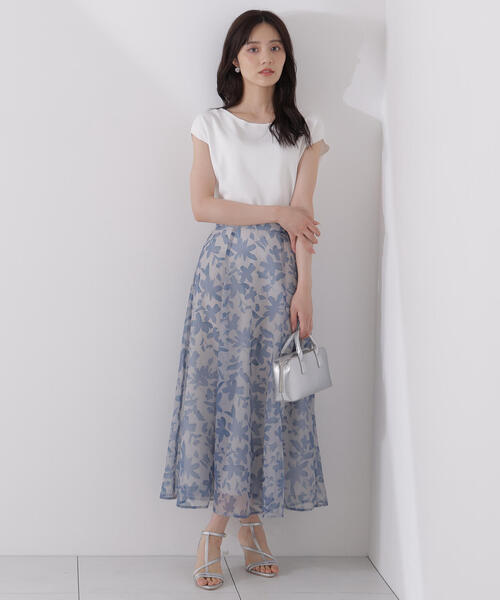 PROPORTION BODY DRESSING(プロポーションボディドレッシング)の「<ウォッシャブル>ペイントフラワースカート / 1215220707(スカート・レディース・ブラック/ブルー・MEDIUM/SMALL/P/S)」の2枚目の写真