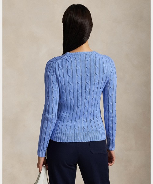 POLO RALPH LAUREN(ポロ ラルフ ローレン)の「ケーブルニット コットン クルーネック セーター(ニット/セーター・レディース・ブルー・L/M/S/XS/XL)」の7枚目の写真