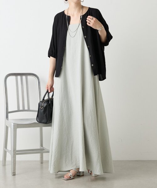 Jena espace merveilleux（ジェナ　エスパスメルヴェイユ）の「シアーサッカードルマンシャツ（シャツ/ブラウス・レディース・ブラック/オフホワイト/イエロー・FREE）」の13枚目の写真