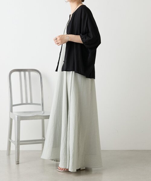 Jena espace merveilleux（ジェナ　エスパスメルヴェイユ）の「シアーサッカードルマンシャツ（シャツ/ブラウス・レディース・ブラック/オフホワイト/イエロー・FREE）」の14枚目の写真