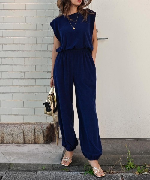 パイルジャンプスーツ（つなぎ/オールインワン）｜esutoreja