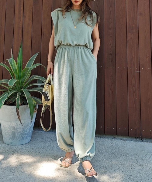 esutoreja（エストレジャ）の「パイルジャンプスーツ（つなぎ/オールインワン・レディース・チャコール/ネイビー/カーキ・FREE）」の6枚目の写真