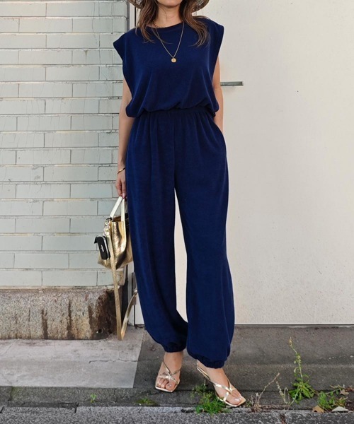 パイルジャンプスーツ（つなぎ/オールインワン）｜esutoreja