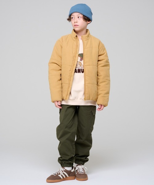 KRIFF MAYER Kid's Collection（クリフメイヤーキッズコレクション）の「起毛タフタスタンドジャケット（その他アウター・キッズ・ブラック/ベージュ/マスタード/セージグリーン・150/140/130/120/170/160）」の8枚目の写真