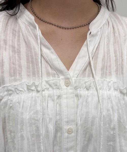 fredy emue（フレディエミュ）の「コットンギャザーオーバーブラウス（シャツ/ブラウス・レディース・イエロー系その他/ブラック/ブルー系その他/ホワイト系その他/ダークブラウン・38）」の15枚目の写真