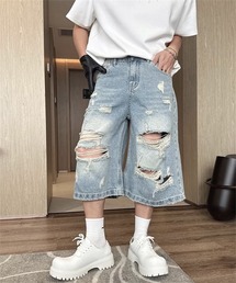 ダメージ加工デニムパンツ