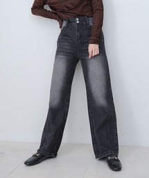 Bab | 【M・Lサイズ展開】ダブルボタンデニムパンツ(デニムパンツ)