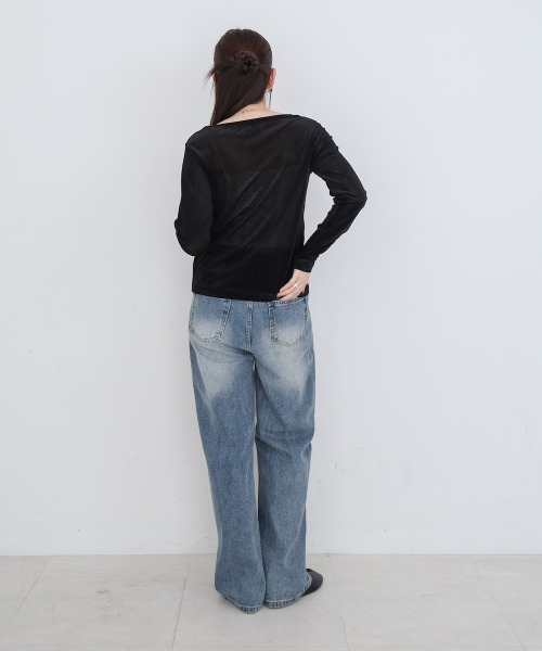 Bab（バブ）の「【M・Lサイズ展開】ダブルボタンデニムパンツ（デニムパンツ・レディース・ブラック/ブルー・M/L）」の19枚目の写真