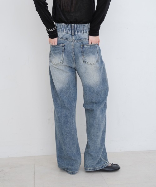 Bab（バブ）の「【M・Lサイズ展開】ダブルボタンデニムパンツ（デニムパンツ・レディース・ブラック/ブルー・M/L）」の20枚目の写真
