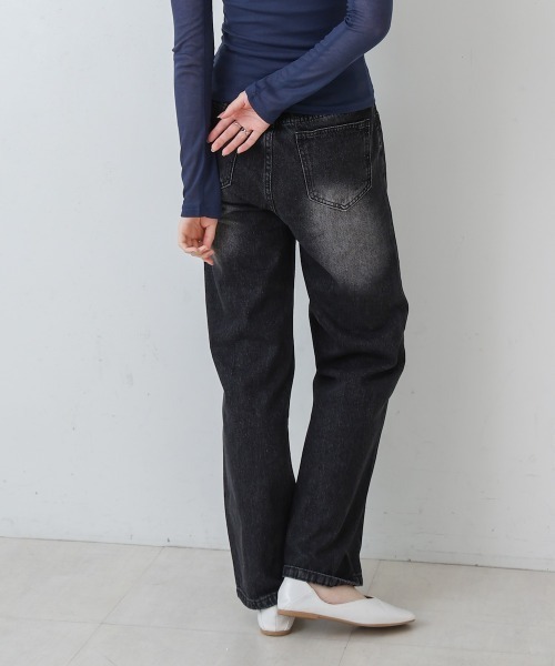 Bab（バブ）の「【M・Lサイズ展開】ダブルボタンデニムパンツ（デニムパンツ・レディース・ブラック/ブルー・M/L）」の12枚目の写真